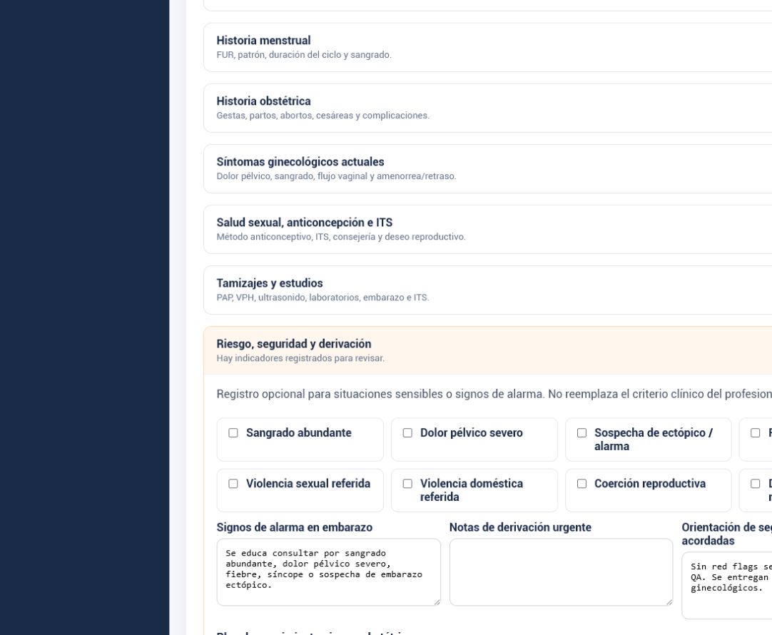 Notas sensibles